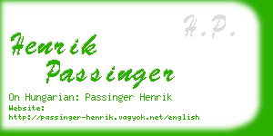 henrik passinger business card